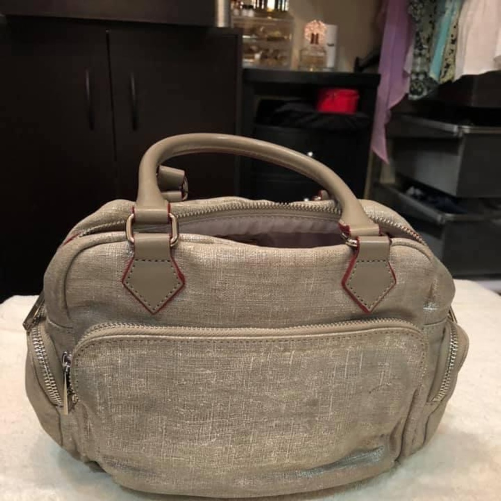 VGUC MZ Wallace sparkle linen Kara satchel